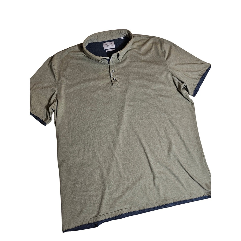 7Diamonds Mens XXL Short Sleeve Polo Shirt Olive Green Premium Finish Heathered